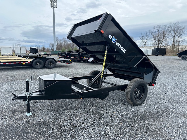 BWise 5 x 8 Single Axle Dump Trailer - 3K Spreader Gate