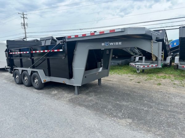 B Wise 7 X 16 Heavy Duty Gooseneck Tri Axle Dump