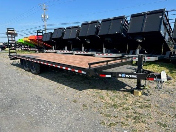 BWise 8.5 x 24 Deckover Equipment Trailer - Ladder Ramps