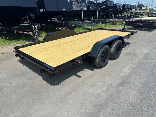 Premier 7 x 16 Open Wood Deck Car Trailer - Slide Out Ramps