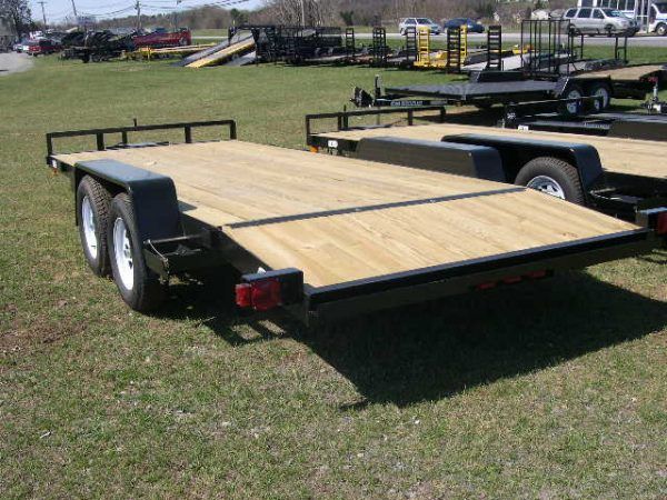 Car Mate 6.8 x 18 Car Trailer - 7K with Slide In Ramps!