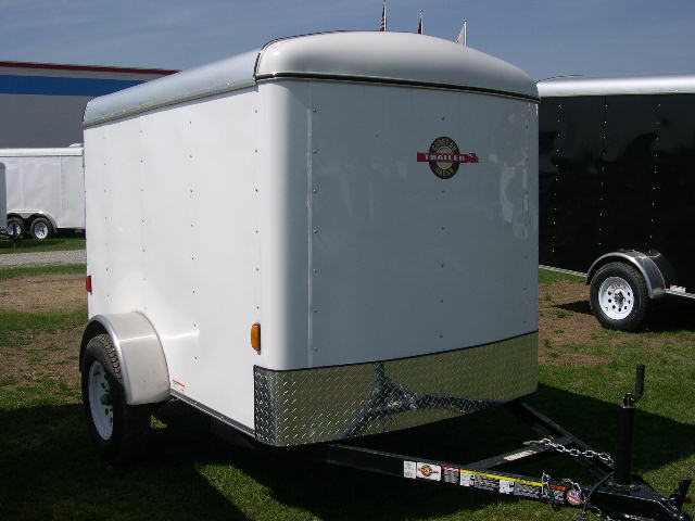 a white trailer with the word trailer on it