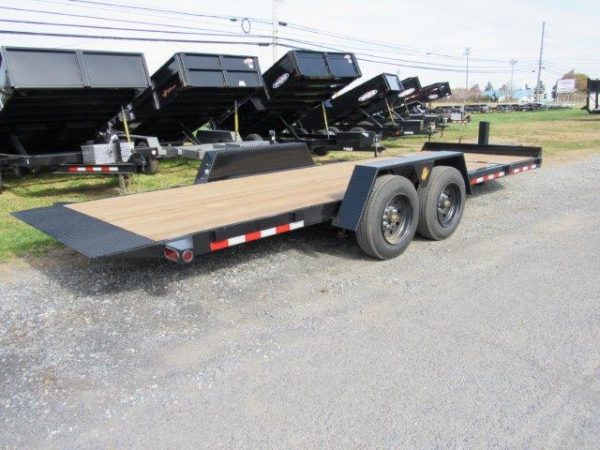 B Wise 7x22 Low Profile Split-Tilt Equipment Trailer