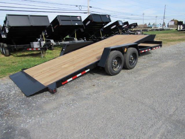 B Wise 7x22 Low Profile Split-Tilt Equipment Trailer