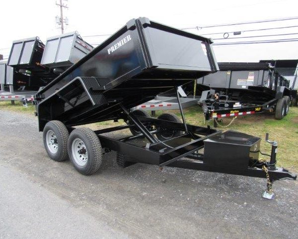 B Wise 6 x 10 Low Profile Dump Trailer - Combo Gate & Ramps