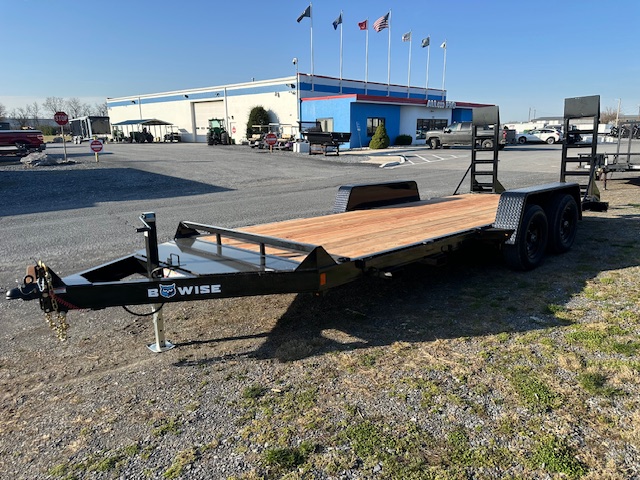 BWise 7 x 18 Low Profile Equipment Trailer - Ladder Ramps