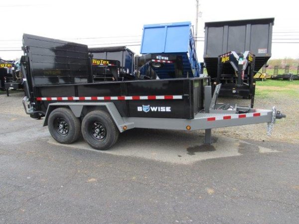 B Wise 7 X 12 Low Profile Dump Trailer - Hydraulic Ramp Gate