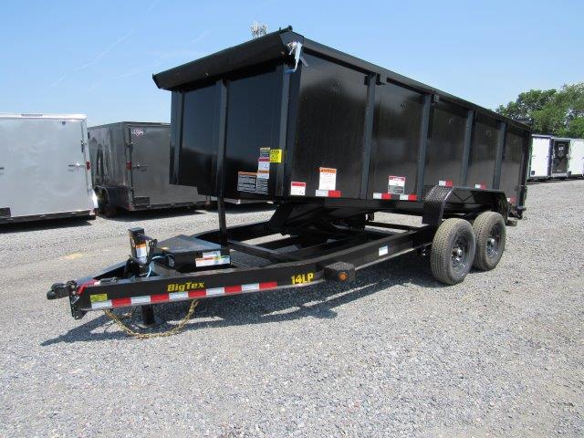 Big Tex 7 x 16 Low Profile Dump Trailer - 4' Solid Steel Sides