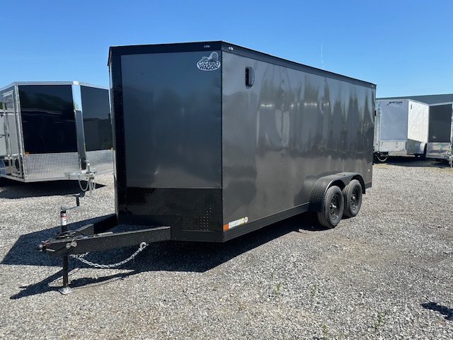 Covered Wagon 7 x 16 Enclosed Cargo Trailer - Black Trim