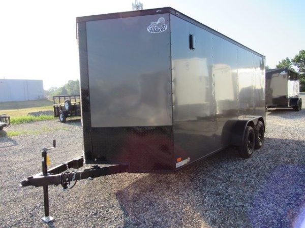 Covered Wagon 7 x 16 Enclosed Cargo Trailer - Black Trim