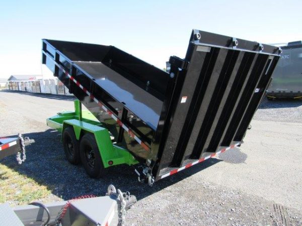 B Wise 7 x 16 Low Profile Dump Trailer - Hydraulic Ramp Gate