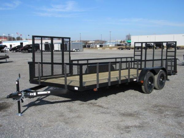 Carry-On 7 x 18 Landscape Utility Trailer - Mesh Sides & ATV Gate