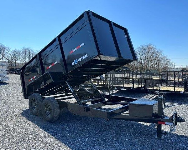 B Wise 6 x 10 Low Profile Dump Trailer - Combo Gate & Ramps