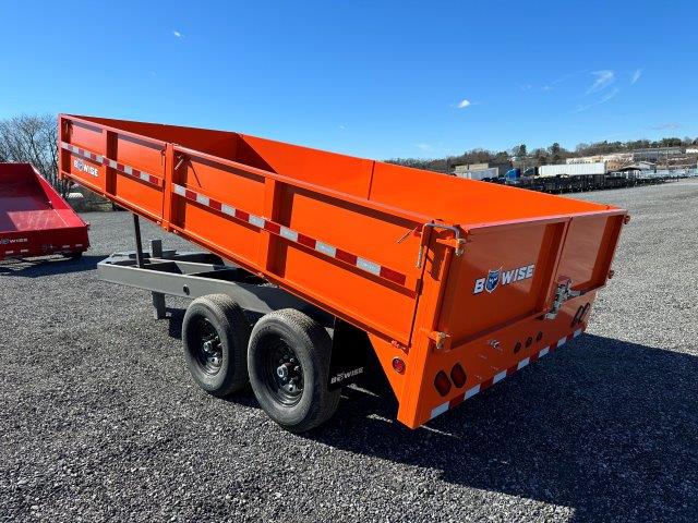 B Wise 7 x 16 Deckover Dump Trailer - Fold Down Sides