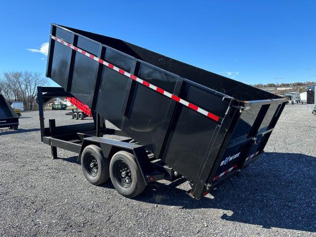 BWise 7 x 16 Gooseneck Dump Trailer - 4' High Sides