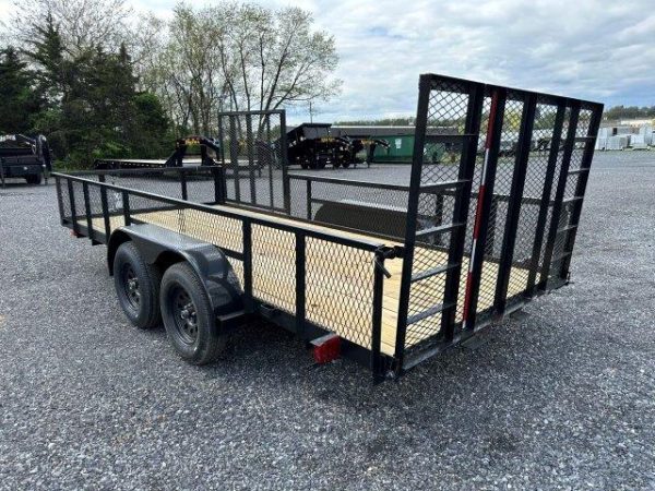 Carry-On 7 x 16 Landscape Utility Trailer - Mesh Sides & ATV Gate