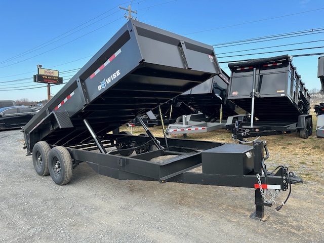 BWise 7 x 16 Low Profile Dump Trailer - Telescopic Cylinders