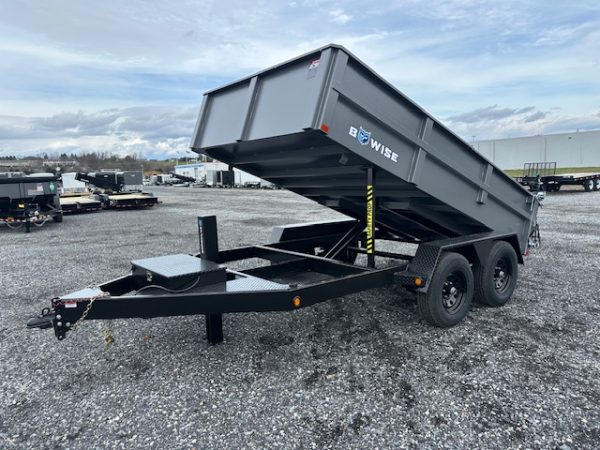 BWise 7 x 12 Low Profile Dump Trailer - Hydraulic Jack