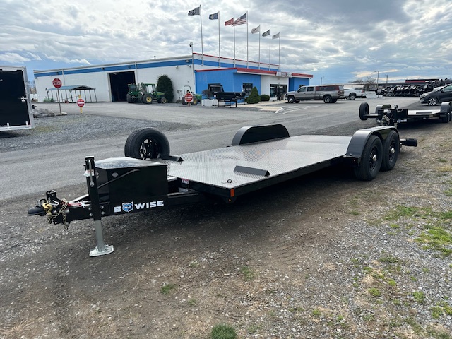 BWise 7 x 20 Power Tilt Car Trailer - Full Steel Deck