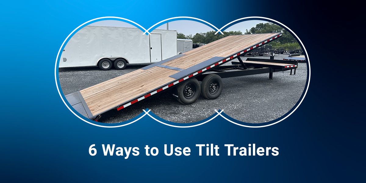 A tilt trailer with the ramp down