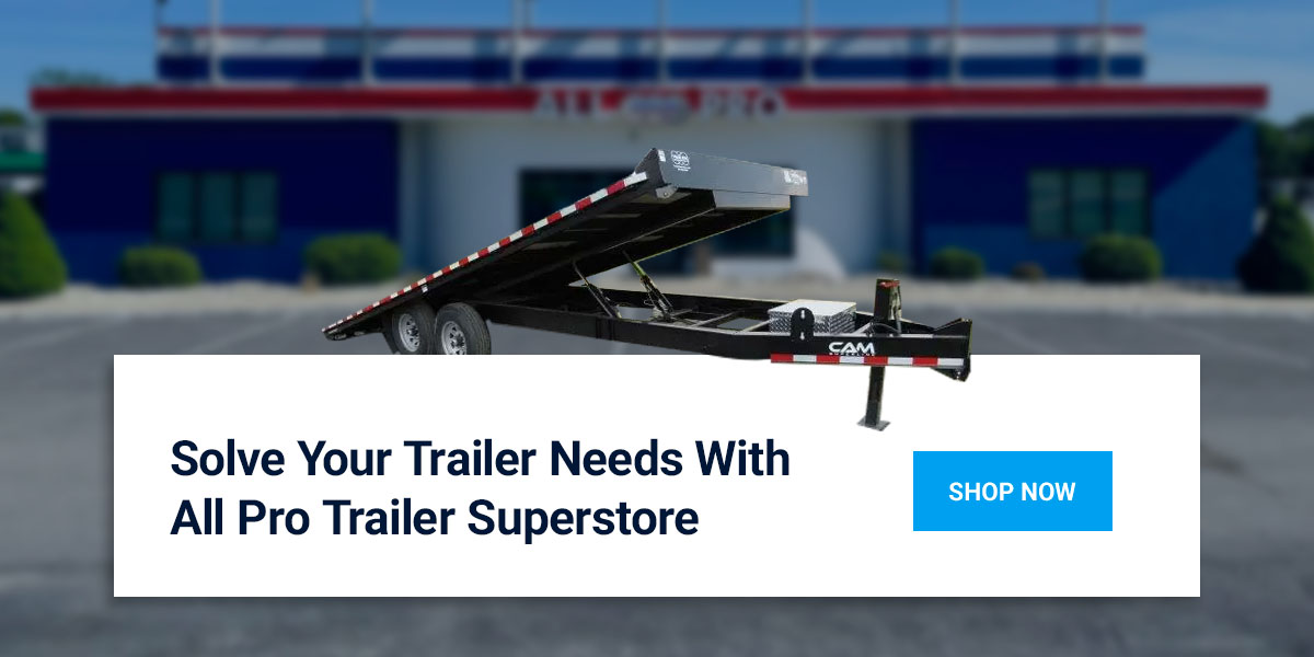 A tilt trailer for sale outside of Trailer Superstore