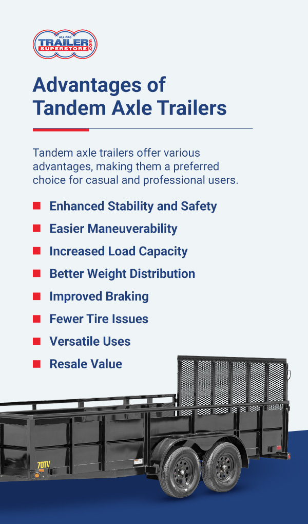 Here are 8 benefits of tandem axle trailers