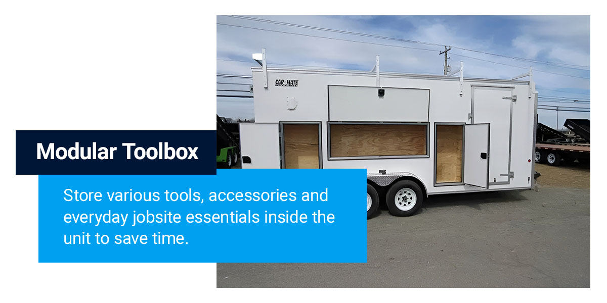 A contractor trailer can be customized for a modular toolbox