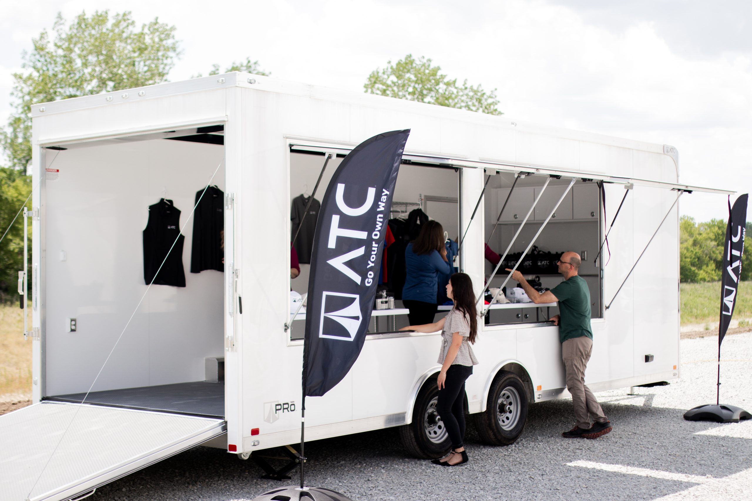 A custom trailer for a mobile retail shop